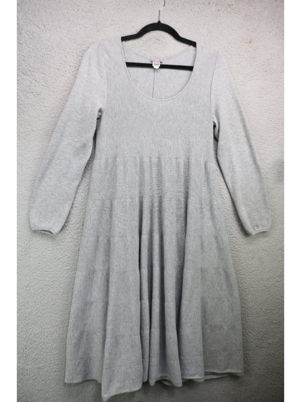 J.Jill Gray Long Sleeve Tiered Sweater Dress-Size Small-Minimalist-Lagenlook